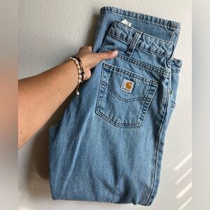 Carhartt Women's Light Blue Straight Leg Jeans